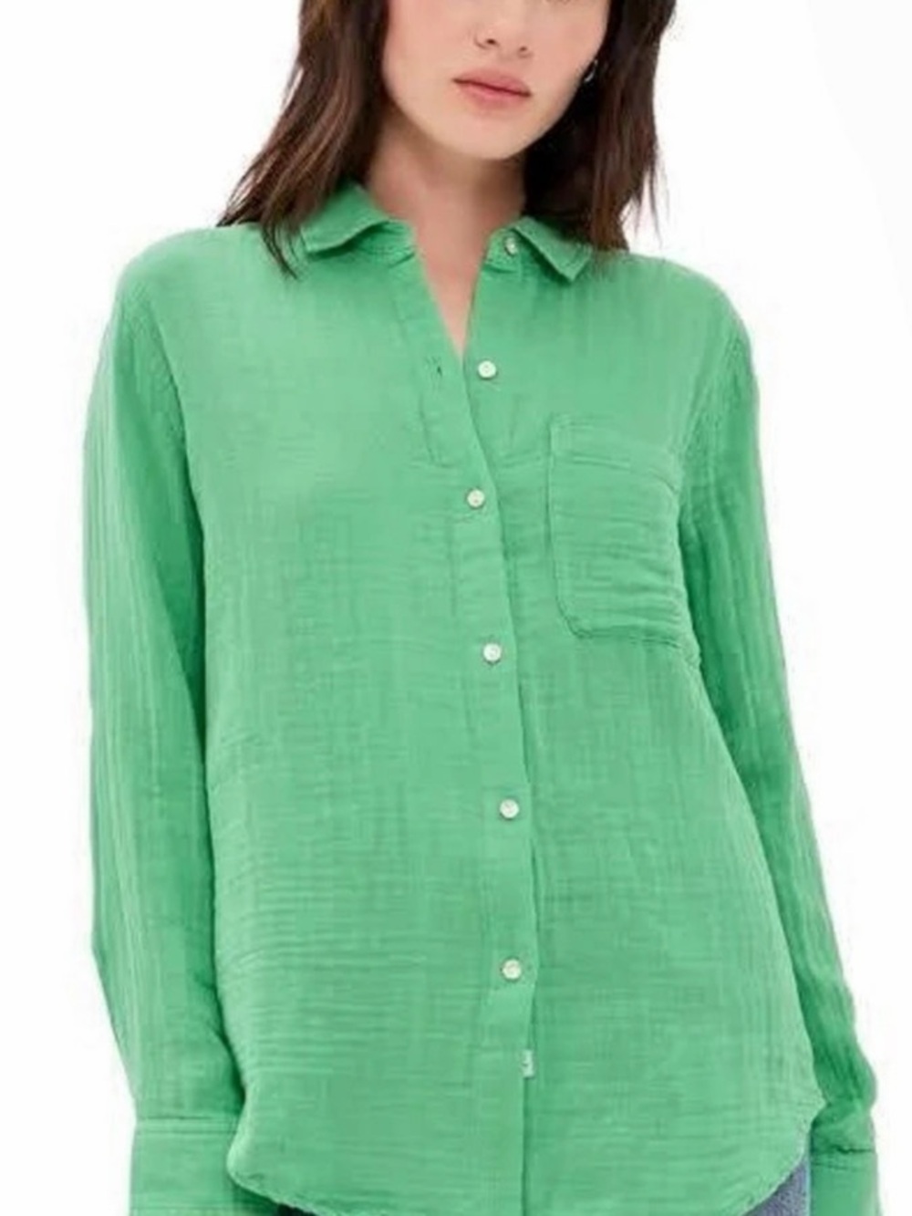 LOFT Green Button Down Shirt Like New